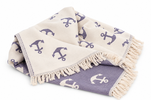 Double Sided Anchor Turkish Towel Set