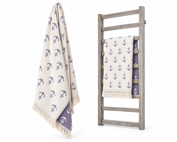 Double Sided Anchor Turkish Towel Set
